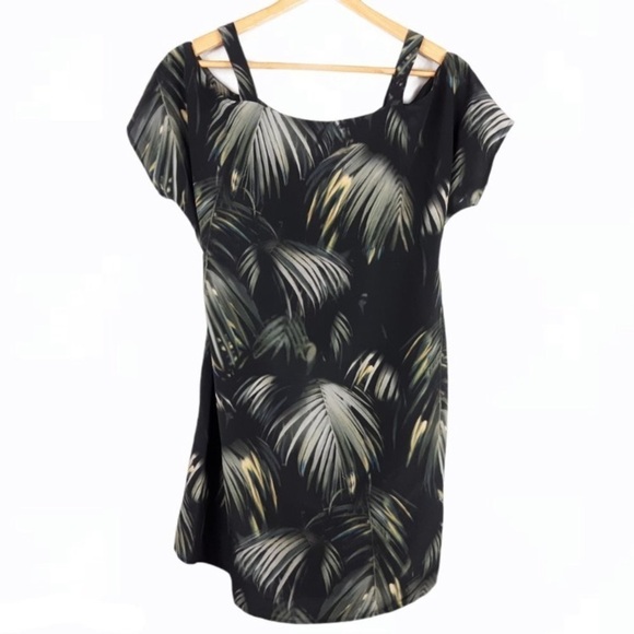 All Saints Rae Neluwa Silk Palm Tree Tropical Dress Black green Size Small mini - Picture 4 of 10